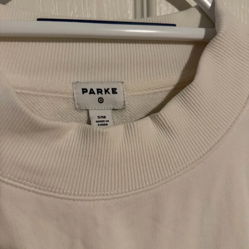 Parke x target Cream Crewneck Sweatshirt with Outline Logo - Women